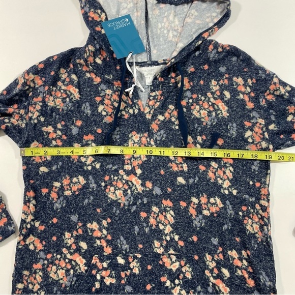 New Market & Spruce Kallon Brush Knit Shirt Hooded Floral - Picture 7 of 8